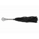 Черная многохвостая плеть с витой ручкой - 63 см. (черный)