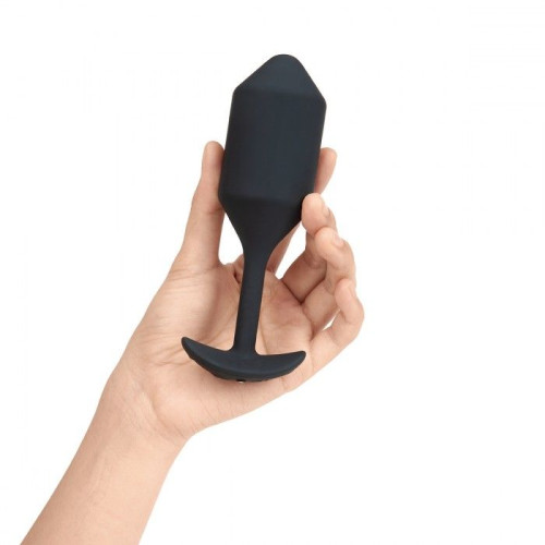 Черная пробка для ношения с вибрацией Snug Plug 4 - 14 см. (черный)