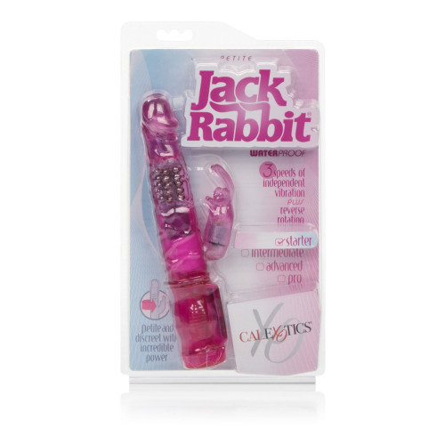 Розовый вибромассажер Petite Jack Rabbit - 24 см. (розовый)