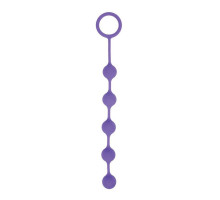 Фиолетовая анальная цепочка с кольцом-ограничителем - 23 см. (фиолетовый)