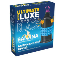Черный стимулирующий презерватив  Африканский круиз  с ароматом банана - 1 шт. (черный)