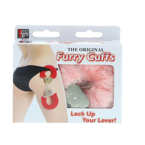 Металлические наручники с розовой меховой опушкой METAL HANDCUFF WITH PLUSH PINK (розовый)
