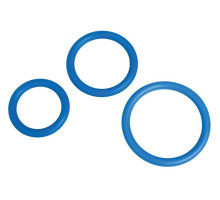 Набор из 3 синих эрекционных колец MENZSTUFF COMPLETE SET OF COCKRINGS (синий)