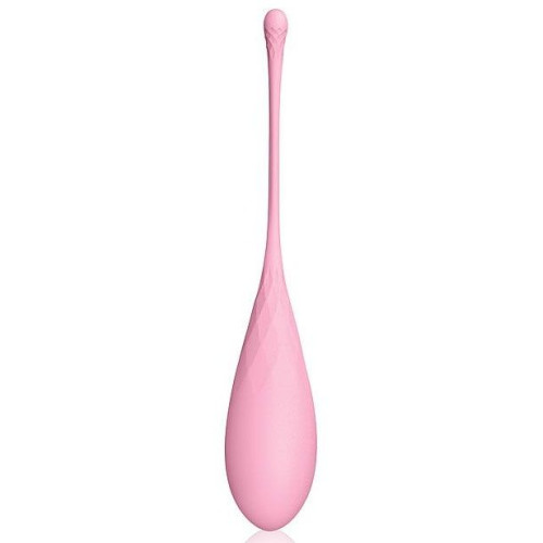 Нежно-розовый каплевидный вагинальный шарик со шнурком (нежно-розовый)