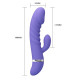 Сиреневый вибратор с рёбрами и клиторальным отростком Tracy - 18,8 см. (сиреневый)