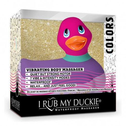 Фиолетово-розовый вибратор-уточка I Rub My Duckie 2.0 Colors (фиолетовый с розовым)