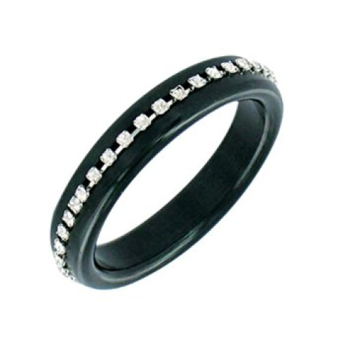 Чёрное эрекционное кольцо со стразами MAGIC DIAMOND (черный)
