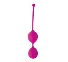 Ярко-розовые двойные вагинальные шарики Cosmo с хвостиком для извлечения (ярко-розовый)
