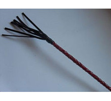 Плетеный короткий красный стек с наконечником в виде кисточки - 70 см. (красный)