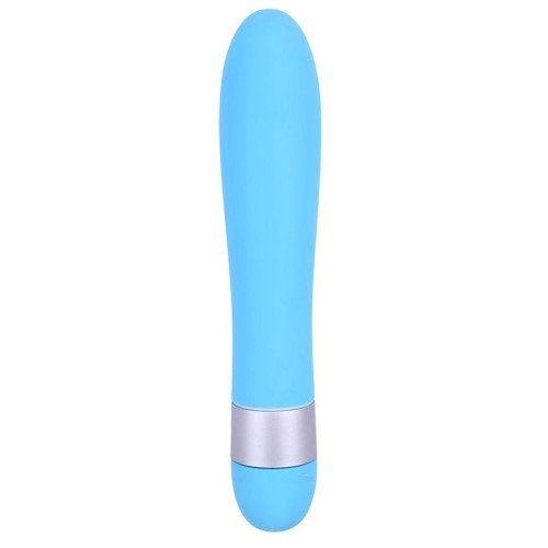 Голубой классический вибратор Precious Passion Vibrator - 17 см. (голубой)