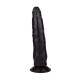 Фаллоимитатор на присоске из чёрного геля - 17 см. (черный)