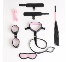 Черно-розовый эротический набор из 7 предметов (черный с розовым)