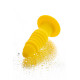 Желтая ребристая анальная вибровтулка - 11 см. (желтый)