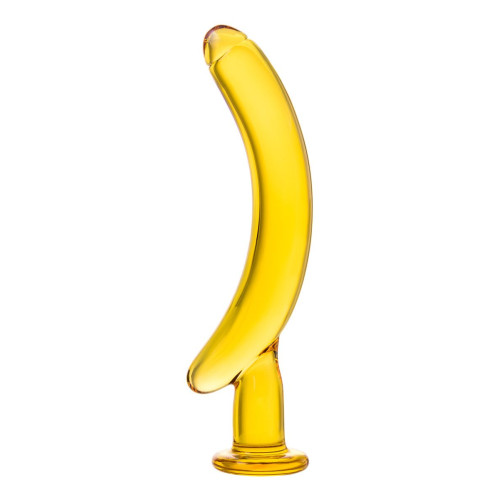 Жёлтый стимулятор-банан из стекла - 17,5 см. (желтый)