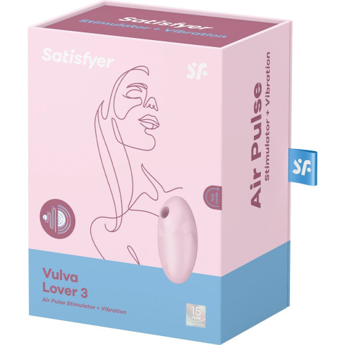 Розовый вакуум-волновой стимулятор с вибрацией Vulva Lover 3 (розовый)