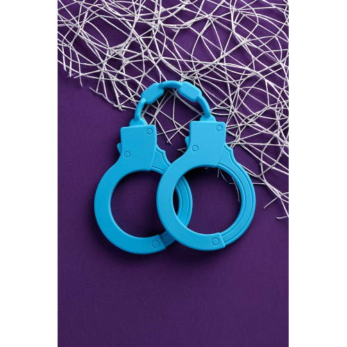 Голубые силиконовые наручники A-Toys без ключа (голубой)