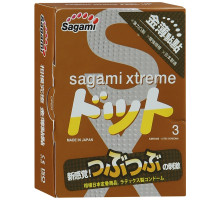 Презервативы Sagami Xtreme Feel Up с точечной текстурой и линиями прилегания - 3 шт. (прозрачный)