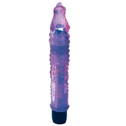 Фиолетовый гелевый вибратор в форме крокодильчика - 19 см. (фиолетовый)
