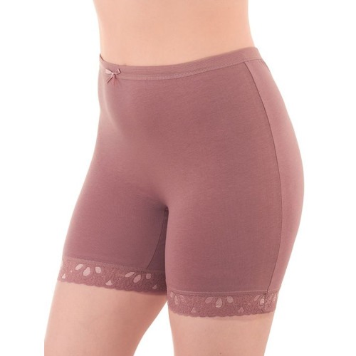Панталоны из хлопка с эластичным кружевом по ноге (грязно-розовый|XXL)