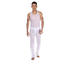 Белый полупрозрачный комплект: майка и брюки (белый|L-XL)