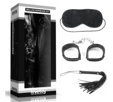 БДСМ-набор Deluxe Bondage Kit для игр: маска, наручники, плётка (черный)