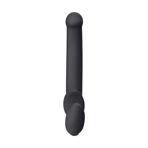 Черный безремневой страпон Silicone Bendable Strap-On - size M (черный)