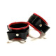 Черно-красные наручники с бантиками из эко-кожи (черный с красным)