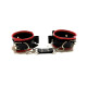 Черно-красные наручники с бантиками из эко-кожи (черный с красным)