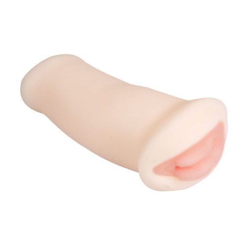 Вибрирующий мастурбатор-вагина с нежными губками Lily - 18 см. (телесный)