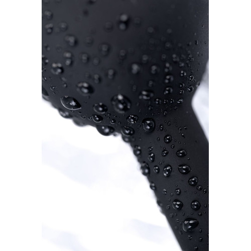 Черная анальная втулка с прозрачным стразом - 7,2 см. (черный)