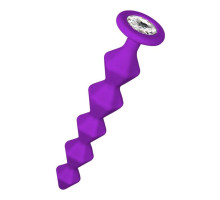 Фиолетовая анальная цепочка с кристаллом Chummy - 16 см. (фиолетовый)