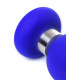 Синяя силиконовая анальная втулка с ограничителем - 11,5 см. (синий)