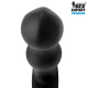 Черная фигурная перезаряжаемая анальная пробка - 12 см. (черный)