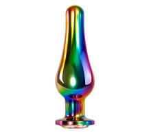Радужная металлическая пробка Rainbow Metal Plug Large - 12,9 см. (разноцветный)