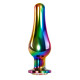 Радужная металлическая пробка Rainbow Metal Plug Large - 12,9 см. (разноцветный)