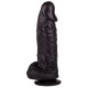 Большой чёрный фаллоимитатор на присоске - 20,5 см. (черный)