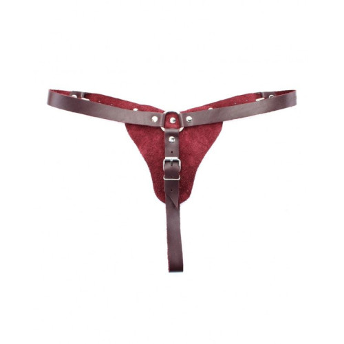 Бордовые трусики с кольцом для насадок Maroon Panties (бордовый|S-M-L)
