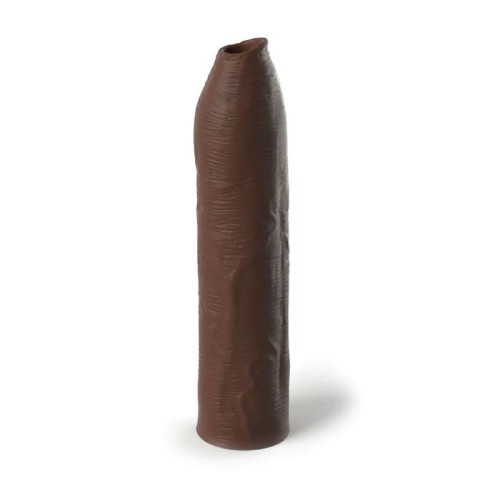 Коричневая насадка-удлинитель Uncut Silicone Penis Enhancer - 17,8 см. (коричневый)