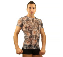 Облегающая серая мужская футболка Leopard с принтом (серый|S)
