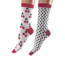 Набор из 2 пар носков Bamboo Socks - с вишенками и в горошек (разноцветный|S-M-L)
