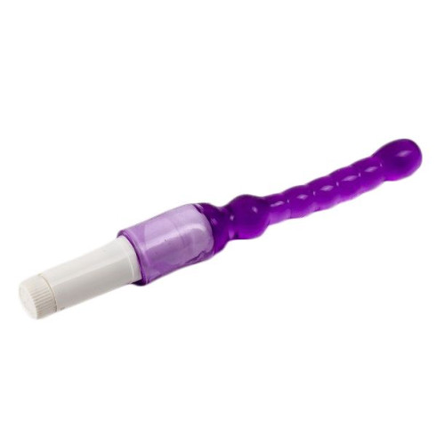 Фиолетовый анальный стимулятор с вибрацией - 23,5 см. (фиолетовый)