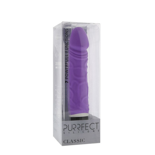 Фиолетовый вибратор-реалистик PURRFECT SILICONE CLASSIC 6.5INCH - 16,5 см. (фиолетовый)