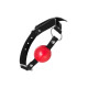 Красный кляп-шар на черных ремешках Anonymo (красный с черным)