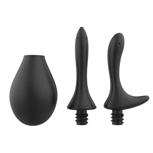 Черный анальный душ Nexus Anal Douche Set с 2 сменными насадками (черный)