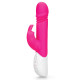 Розовый вибратор-кролик с возвратно-поступательными движениями головки - 24 см. (розовый)