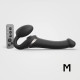 Черный безремневой страпон Multi Orgasm Size M с клиторальной стимуляцией (черный)