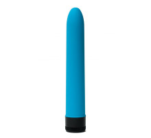 Голубой гладкий вибратор с силиконовым напылением - 17,5 см. (голубой)