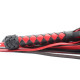 Черно-красная плеть с плетеной ромбовидной ручкой - 60 см. (черный с красным)