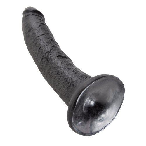 Чёрный фаллоимитатор с присоской 7  Cock - 17,8 см. (черный)