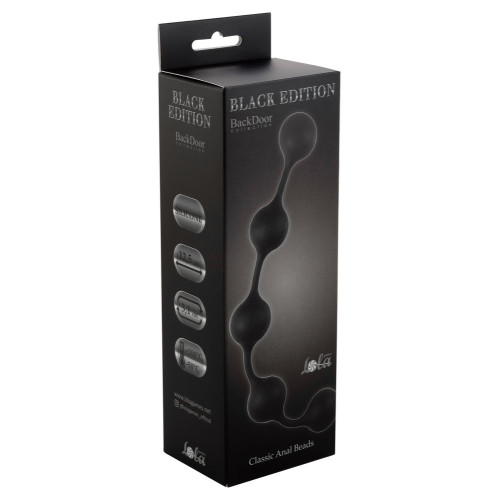 Чёрная анальная цепочка Classic Anal Beads - 31,5 см. (черный)
